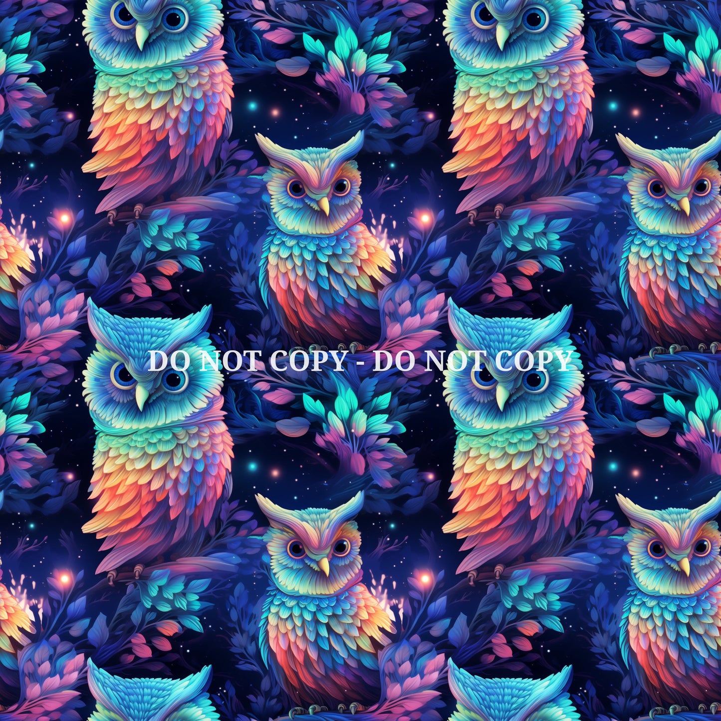 NEON OWL PATTERN VINYL - MULTIPLE VARIATIONS