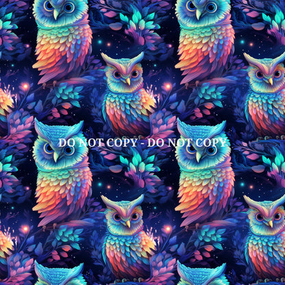 NEON OWL PATTERN VINYL - MULTIPLE VARIATIONS