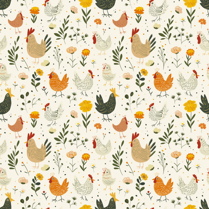 FARM CHICKENS PATTERN VINYL - MULTIPLE VARIATIONS