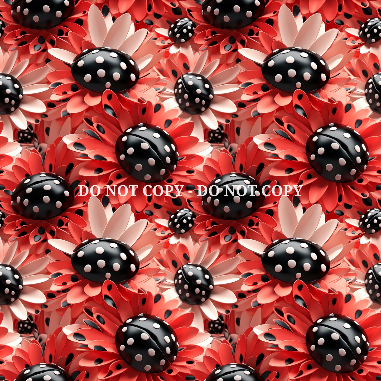 LADYBUG FLOWERS PATTERN VINYL - MULTIPLE VARIATIONS