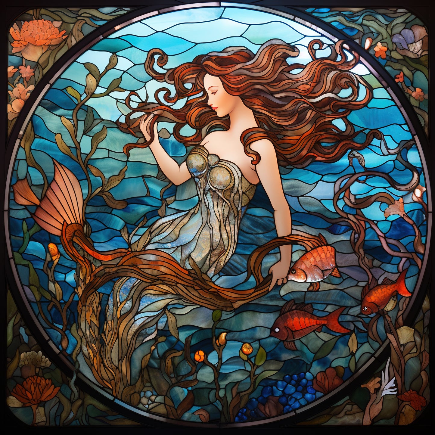 STAINED GLASS MERMAID 10