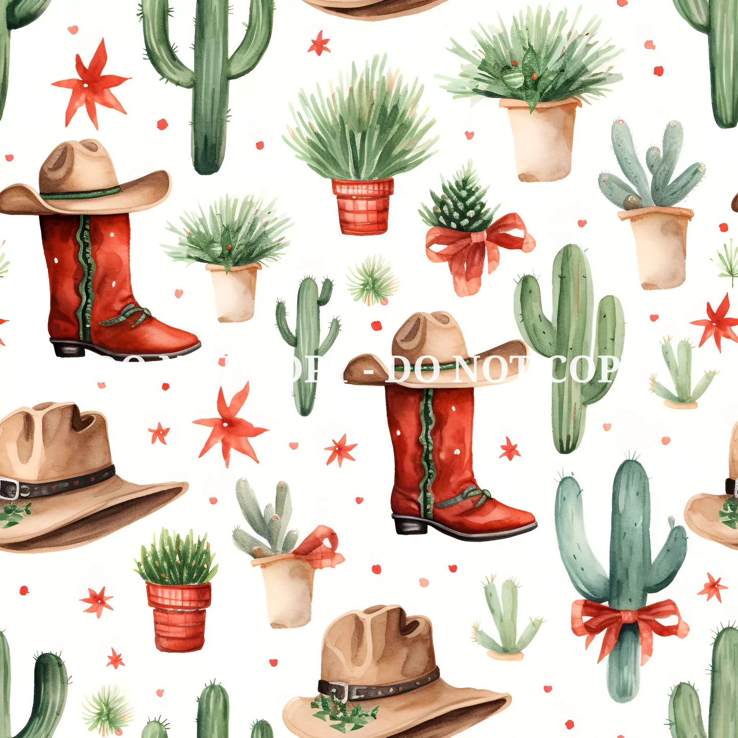 COWBOY CHRISTMAS PATTERN VINYL - MULTIPLE VARIATIONS