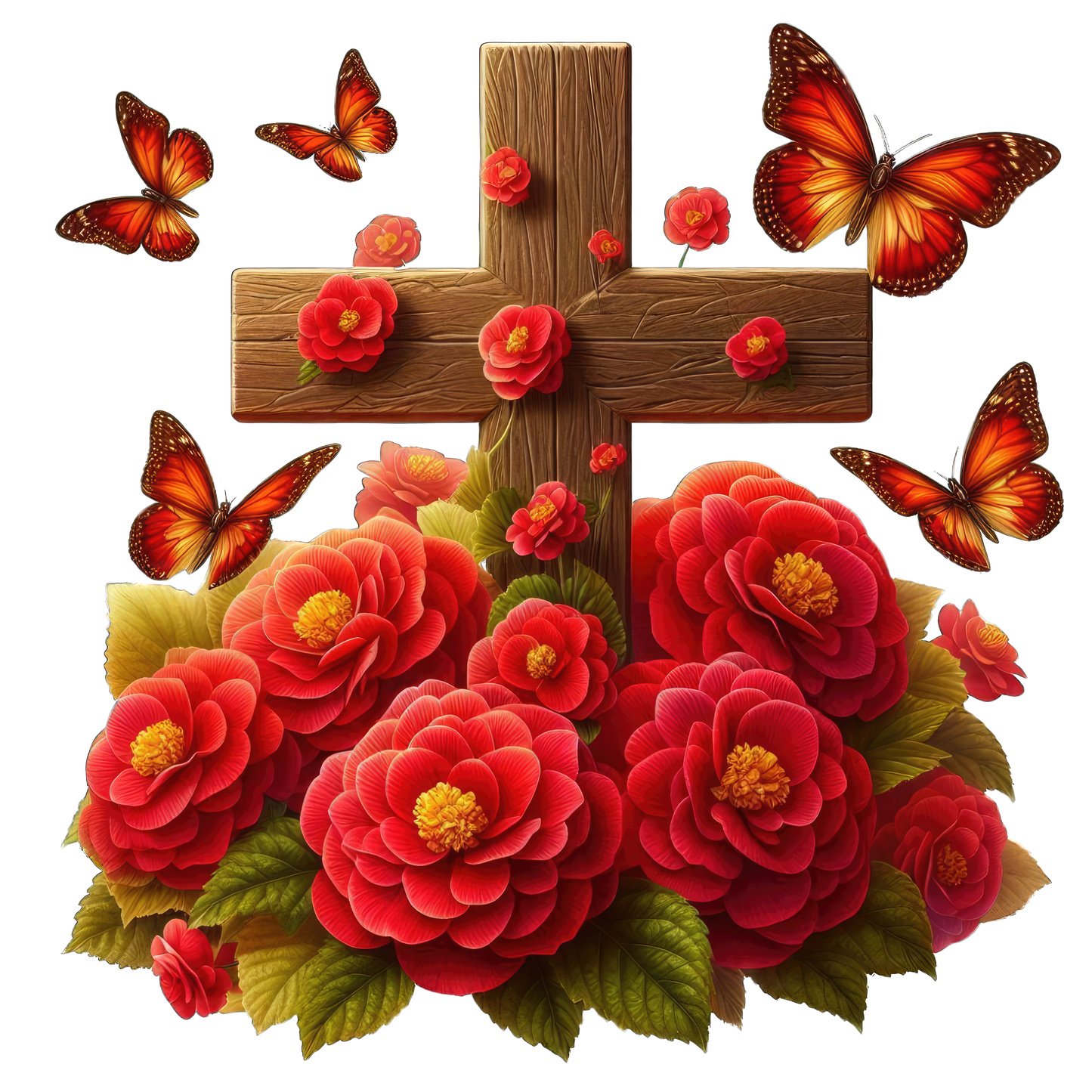FLORAL CROSS - Decals