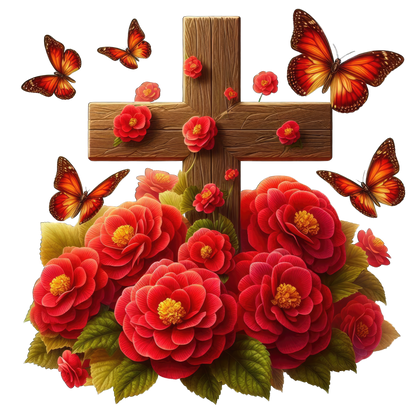 FLORAL CROSS - Decals