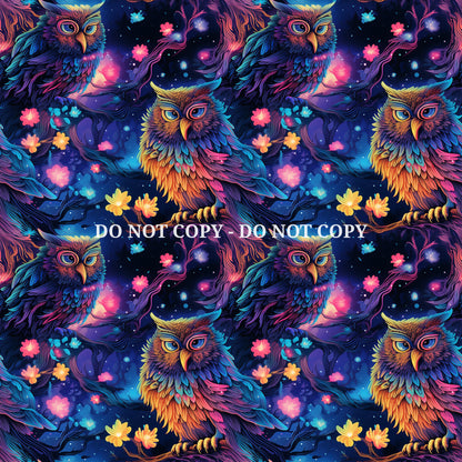 NEON OWL PATTERN VINYL - MULTIPLE VARIATIONS