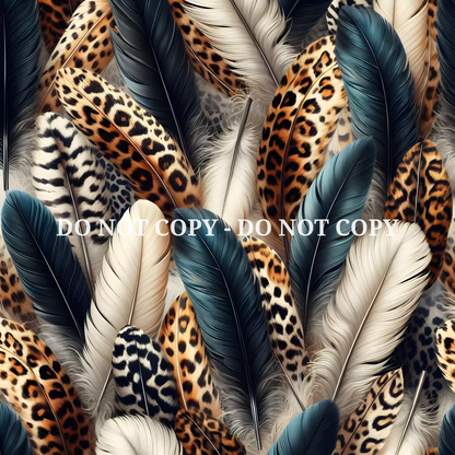 FEATHER LEOPARD PATTERN VINYL - MULTIPLE VARIATIONS - ELLIES CRAFTY CO DESIGN (Copy)