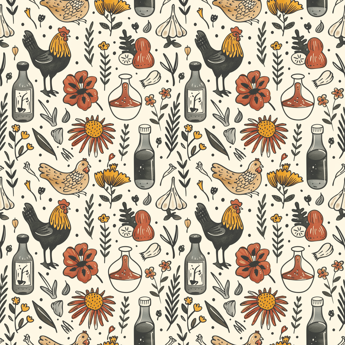 FARM CHICKENS PATTERN VINYL - MULTIPLE VARIATIONS