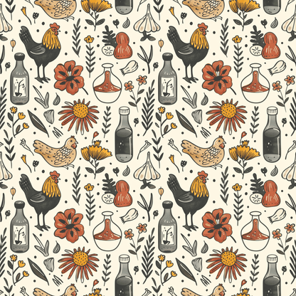 FARM CHICKENS PATTERN VINYL - MULTIPLE VARIATIONS