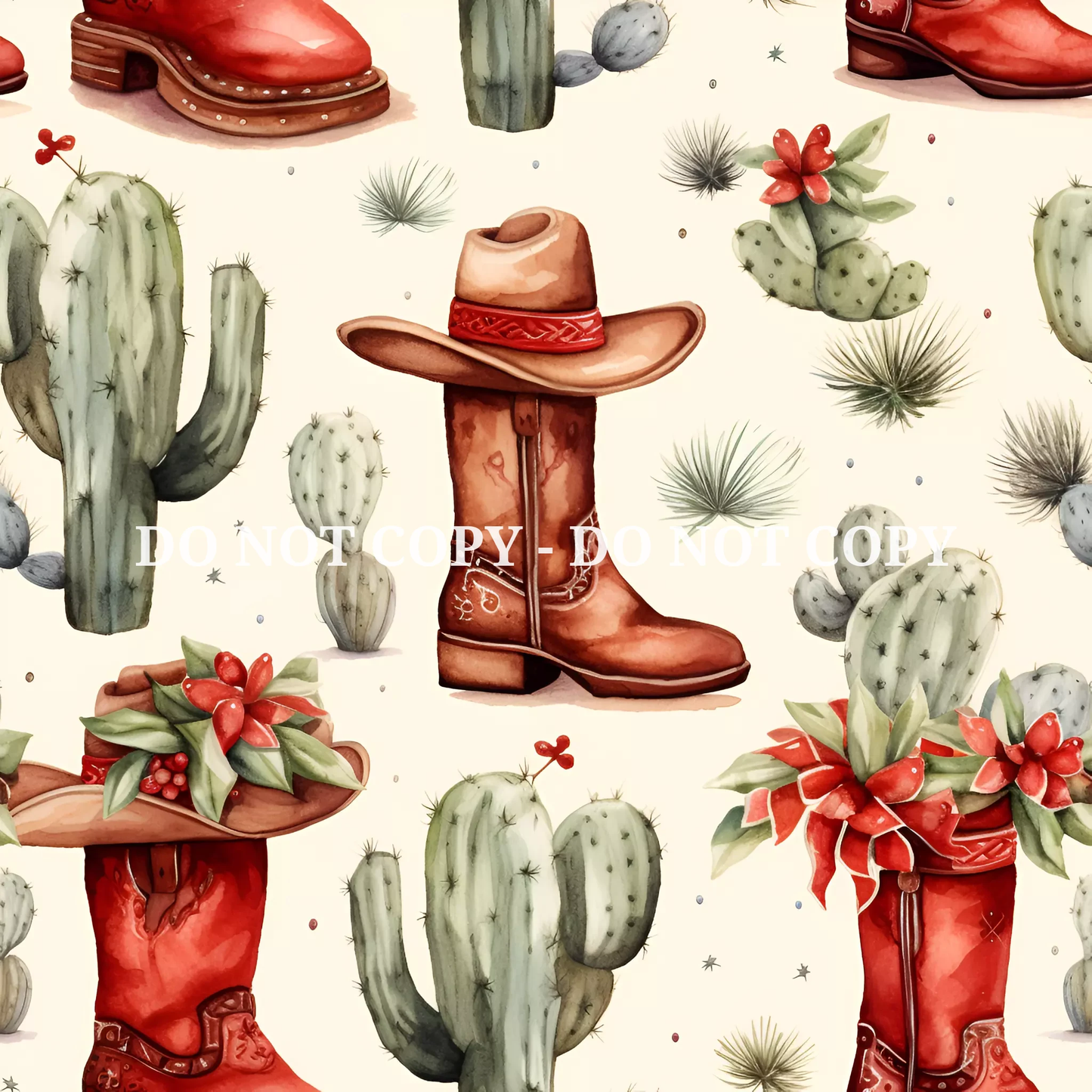 COWBOY CHRISTMAS PATTERN VINYL - MULTIPLE VARIATIONS