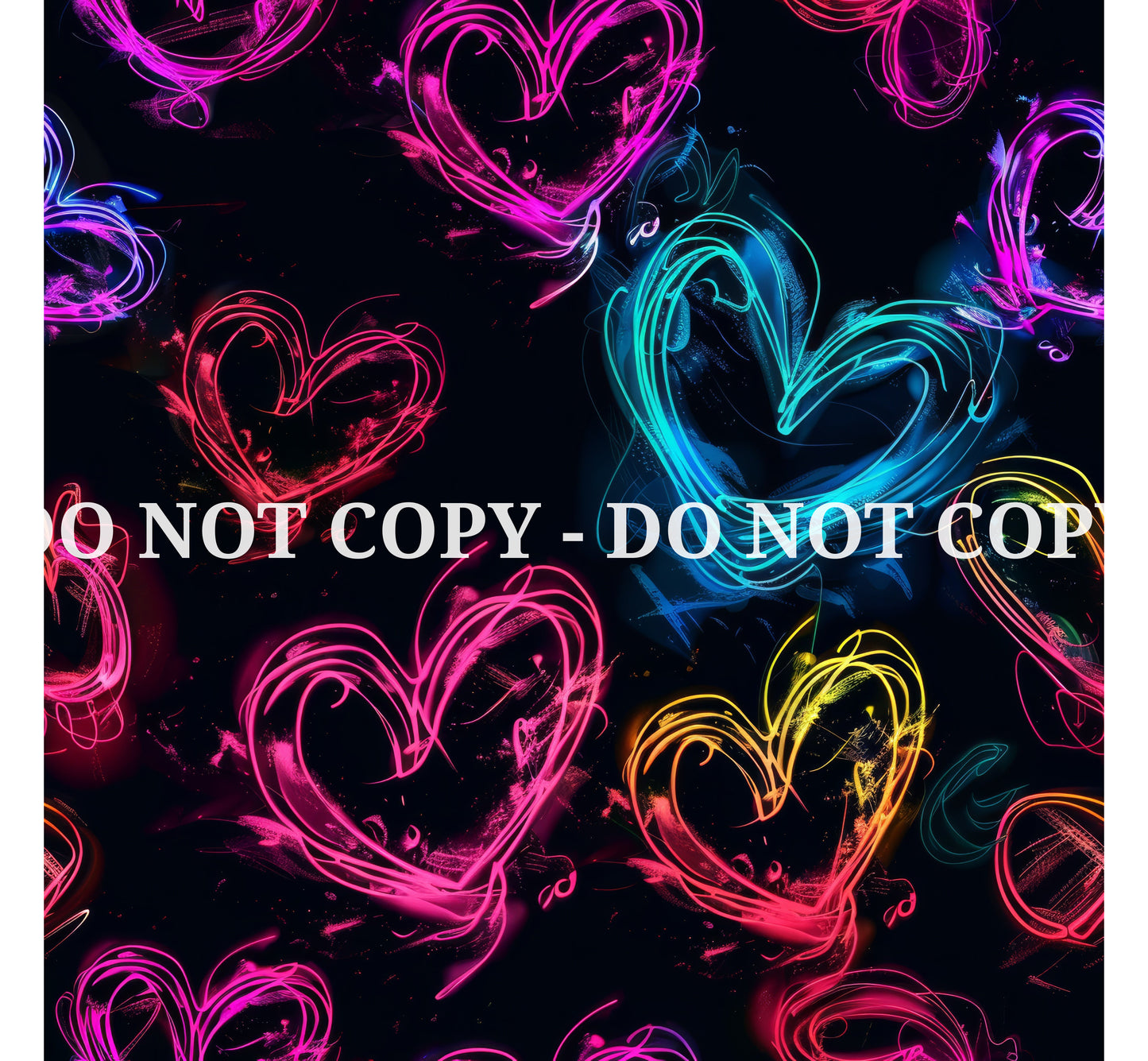 NEON GRAFFITI HEARTS PATTERN VINYL - MULTIPLE VARIATIONS