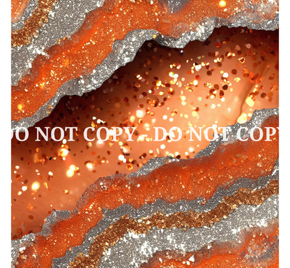 ORANGE GLAM AGATE PATTERN VINYL - MULTIPLE VARIATIONS