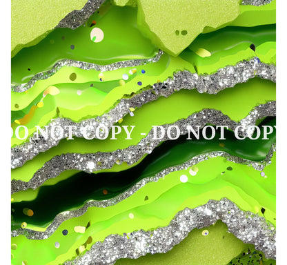 NEON GREEN AGATE PATTERN VINYL - MULTIPLE VARIATIONS