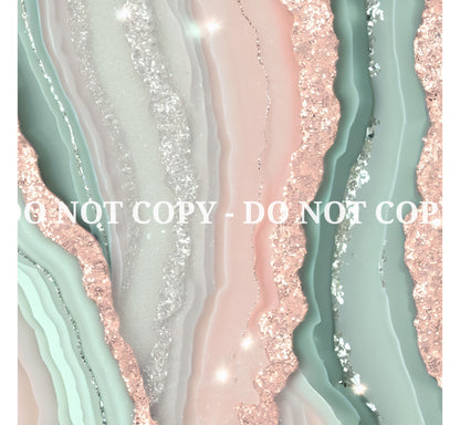 PEACH AND MINT GLAM AGATE PATTERN VINYL - MULTIPLE VARIATIONS