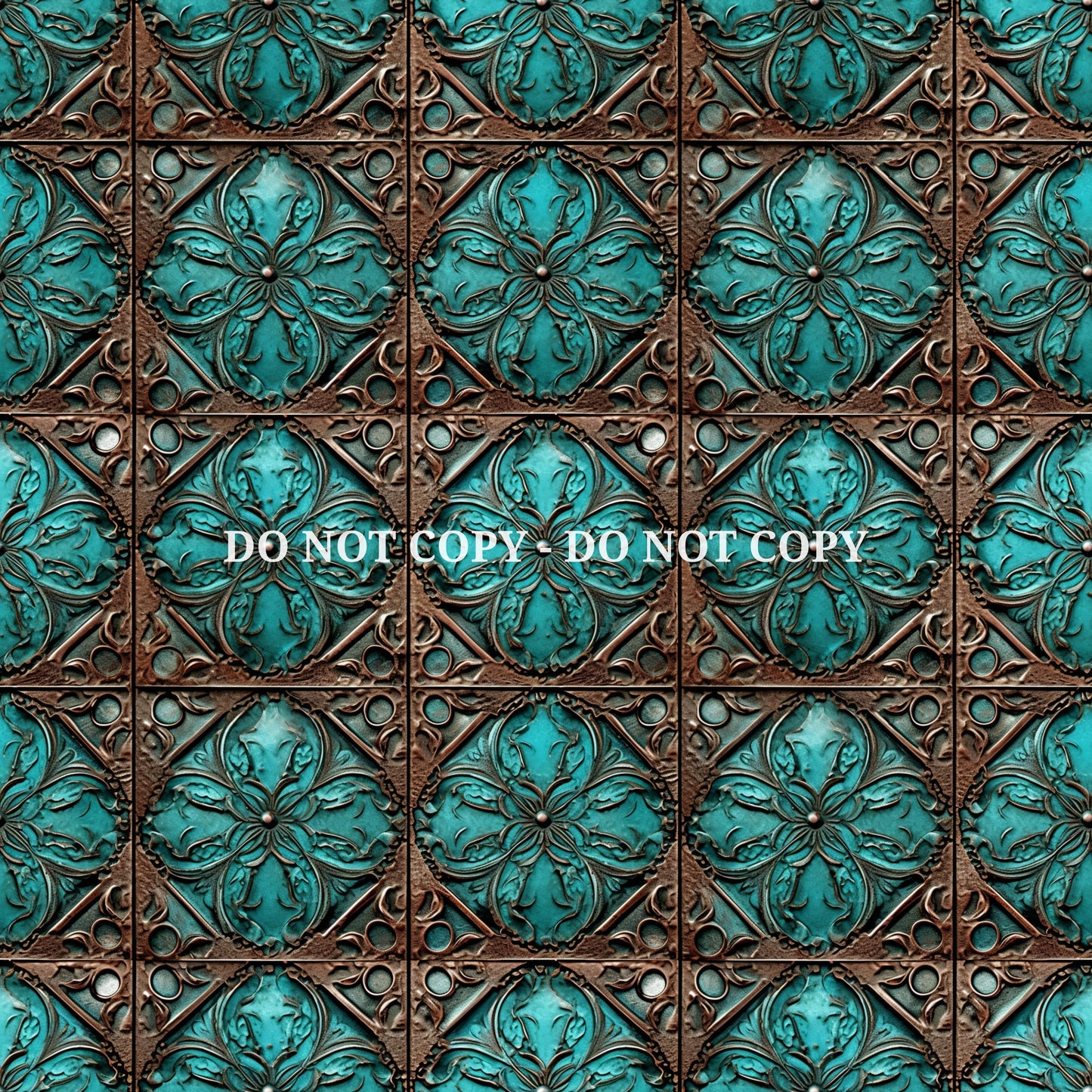 TURQUOISE COWGIRL TEXTURE PATTERN VINYL - MULTIPLE VARIATIONS