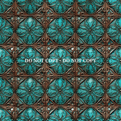 TURQUOISE COWGIRL TEXTURE PATTERN VINYL - MULTIPLE VARIATIONS