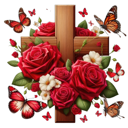 FLORAL CROSS - Decals