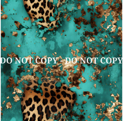 TURQUOISE LEOPARD PATTERN VINYL - MULTIPLE VARIATIONS