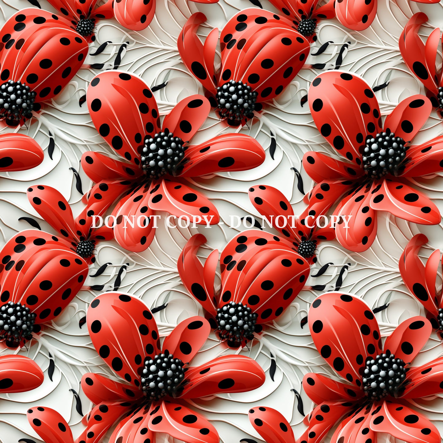 LADYBUG FLOWERS PATTERN VINYL - MULTIPLE VARIATIONS