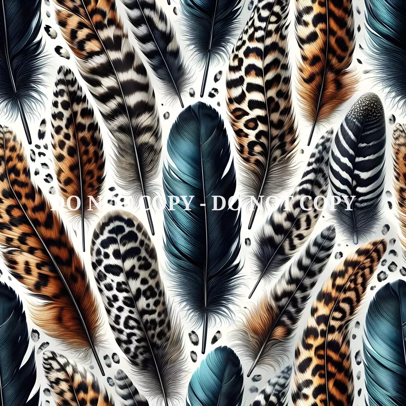 FEATHER LEOPARD PATTERN VINYL - MULTIPLE VARIATIONS - ELLIES CRAFTY CO DESIGN (Copy)