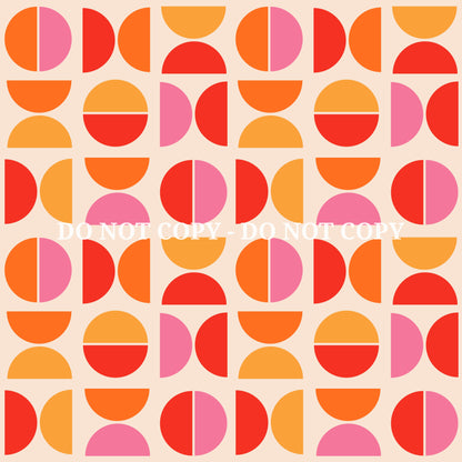 PINK AND ORANGE RETRO PATTERN VINYL - MULTIPLE VARIATIONS