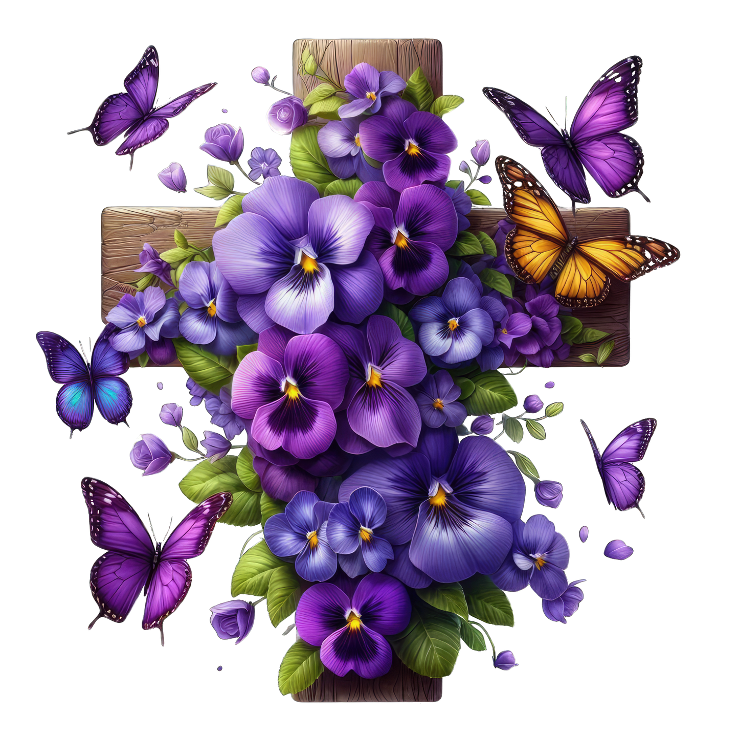 FLORAL CROSS - Decals