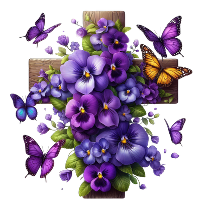 FLORAL CROSS - Decals