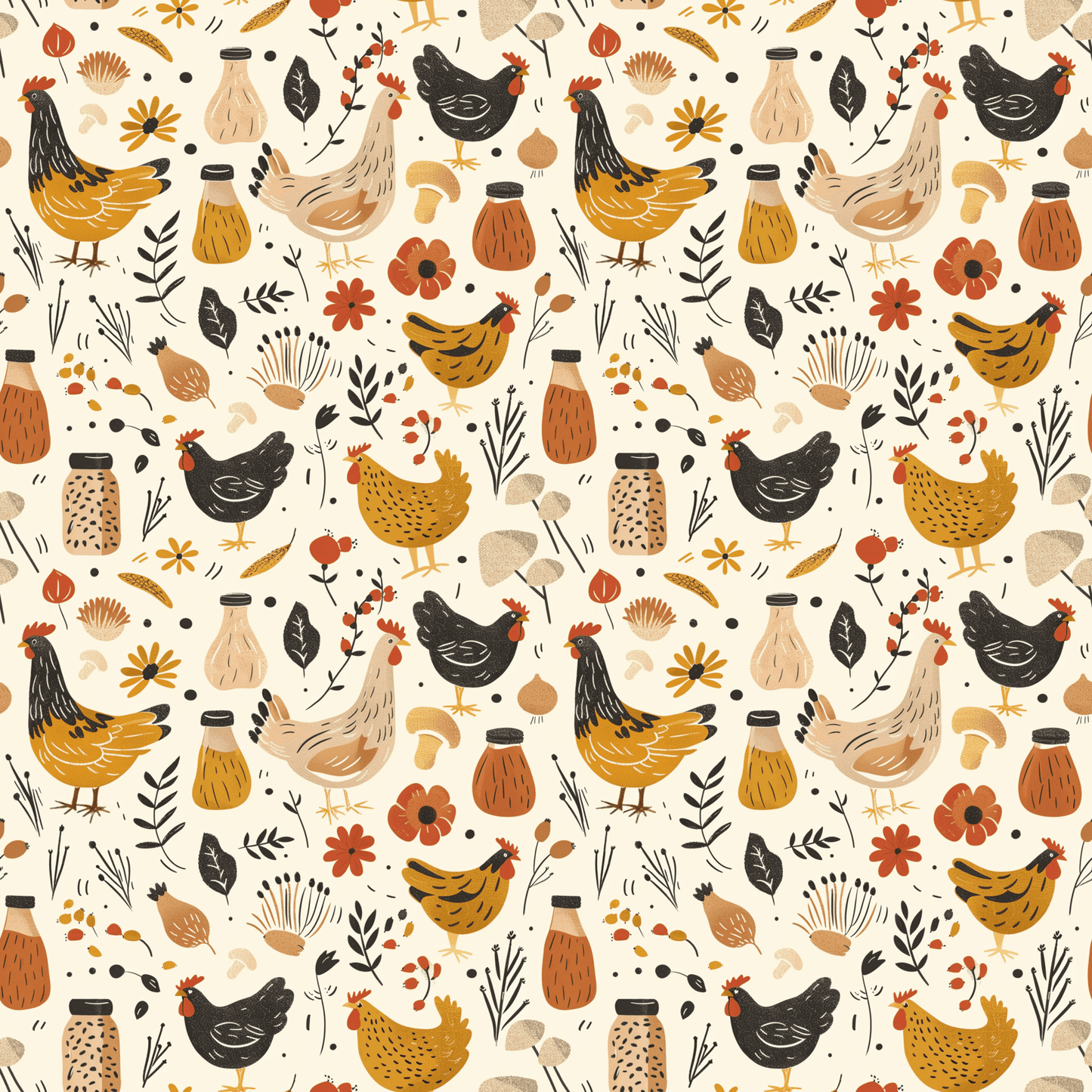 FARM CHICKENS PATTERN VINYL - MULTIPLE VARIATIONS