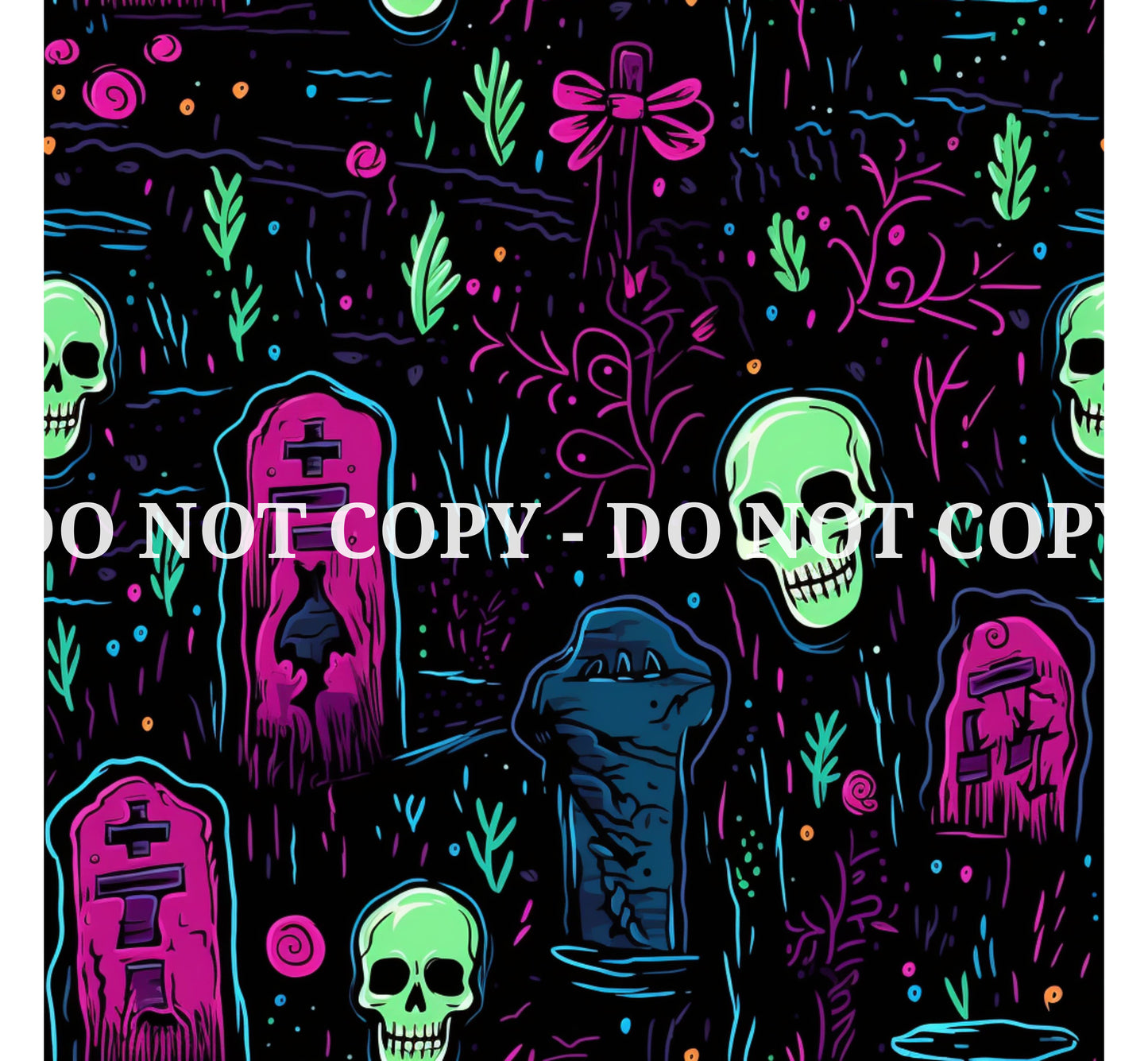 NEON HALLOWEEN PATTERN VINYL - MULTIPLE VARIATIONS