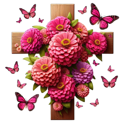 FLORAL CROSS - Decals
