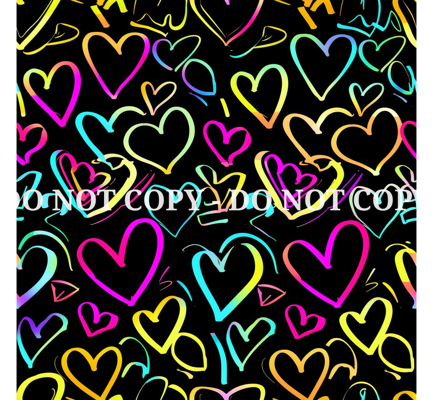 NEON GRAFFITI HEARTS PATTERN VINYL - MULTIPLE VARIATIONS