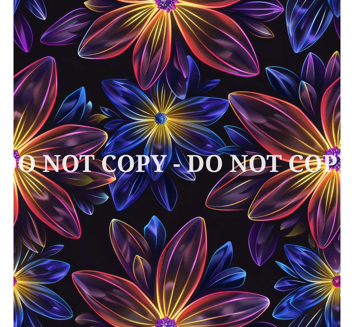 NEON TRANSLUCENT FLOWERS PATTERN VINYL - MULTIPLE VARIATIONS