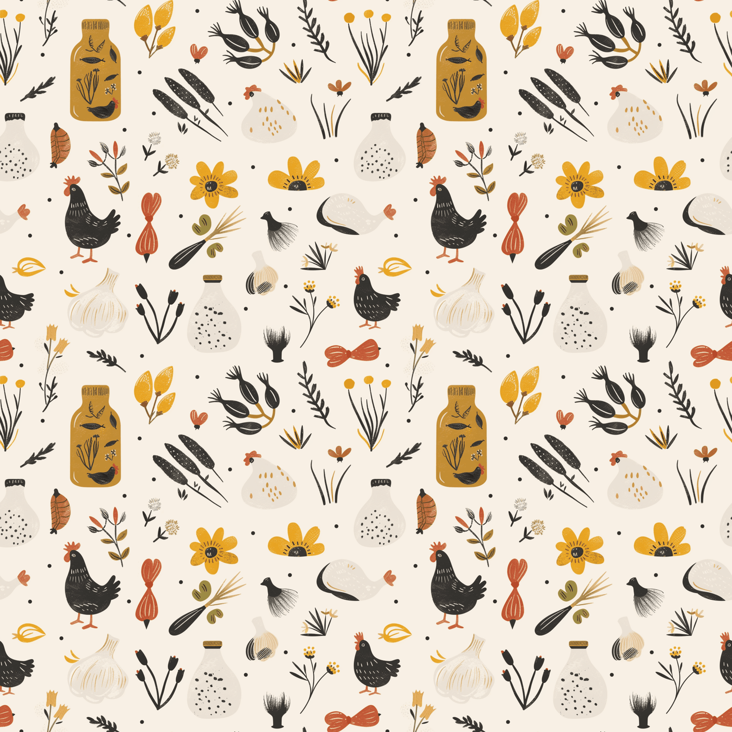 FARM CHICKENS PATTERN VINYL - MULTIPLE VARIATIONS