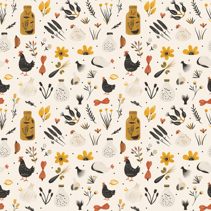 FARM CHICKENS PATTERN VINYL - MULTIPLE VARIATIONS