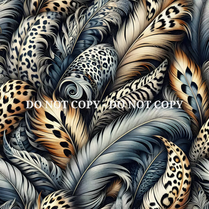 FEATHER LEOPARD PATTERN VINYL - MULTIPLE VARIATIONS - ELLIES CRAFTY CO DESIGN (Copy)