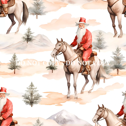 COWBOY CHRISTMAS PATTERN VINYL - MULTIPLE VARIATIONS