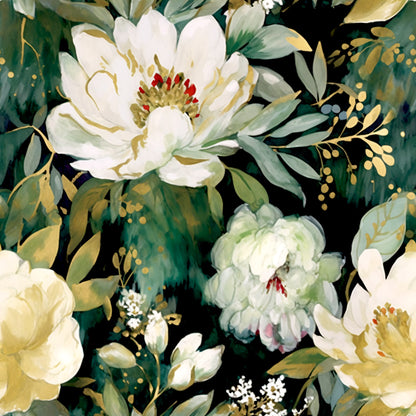 GREEN FLORAL PAINT - MULTIPLE VARIATIONS