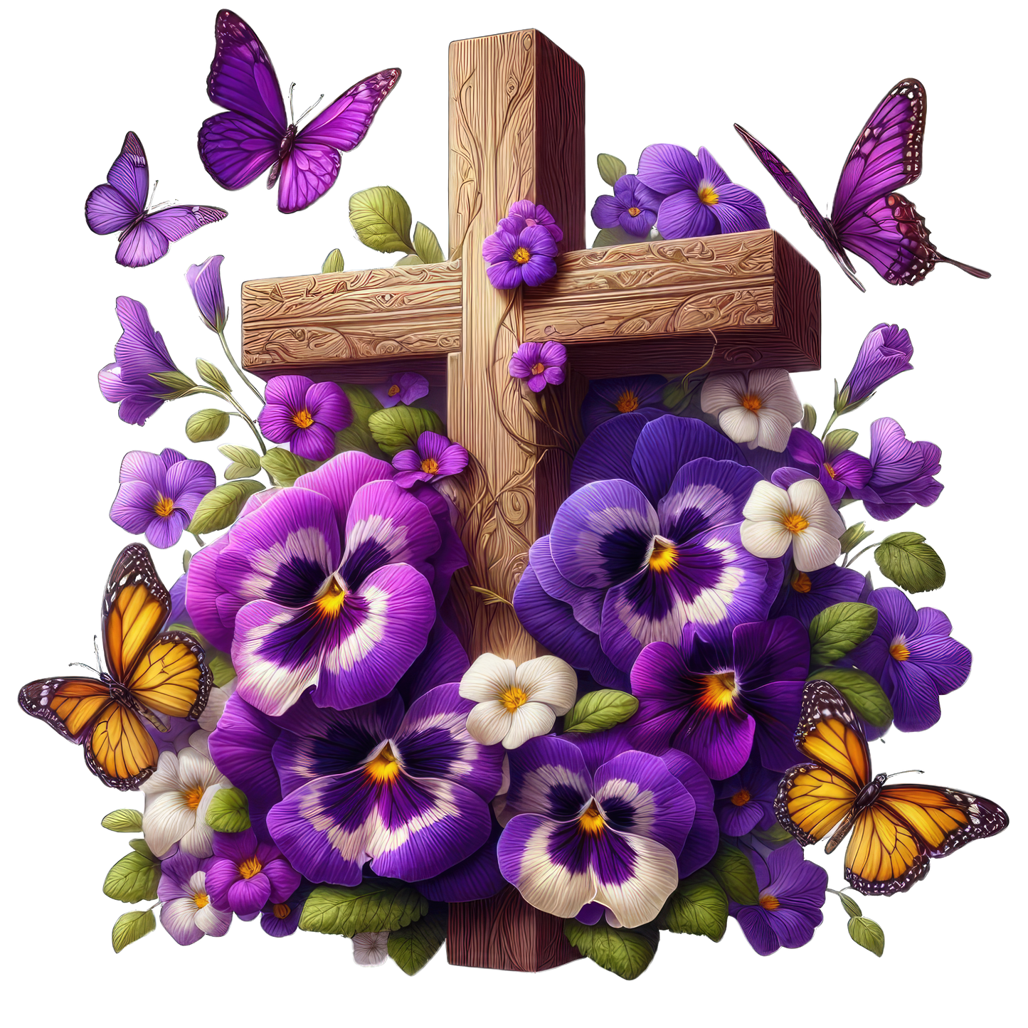 FLORAL CROSS - Decals