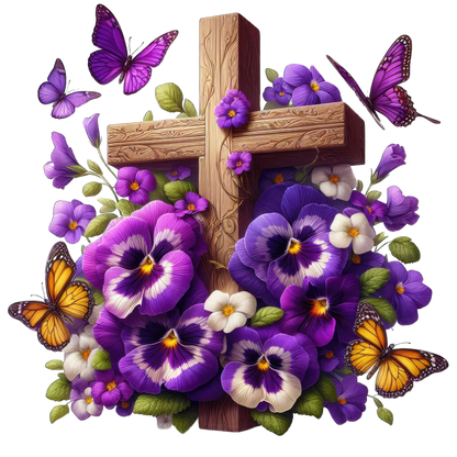 FLORAL CROSS - Decals