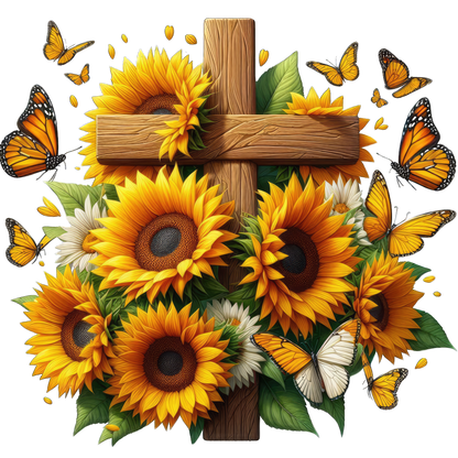 FLORAL CROSS - Decals