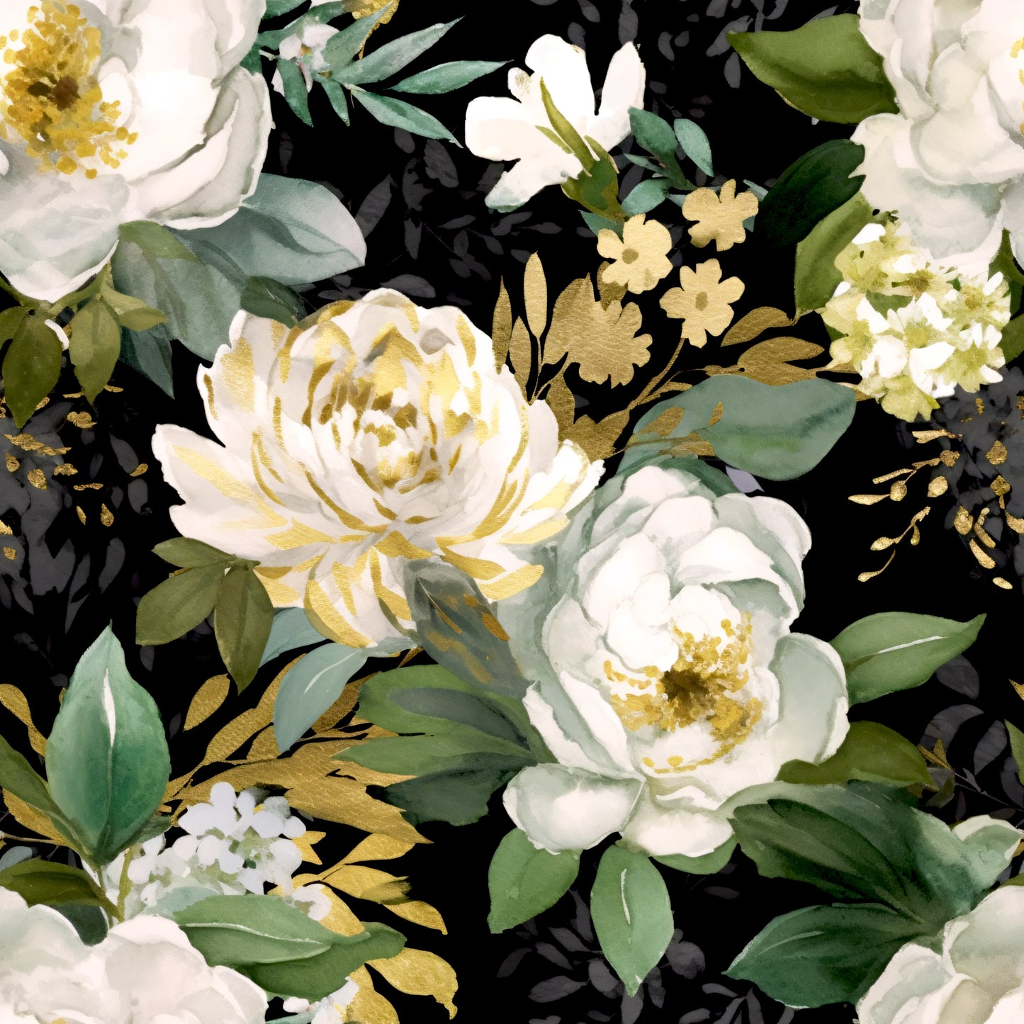 GREEN FLORAL PAINT - MULTIPLE VARIATIONS