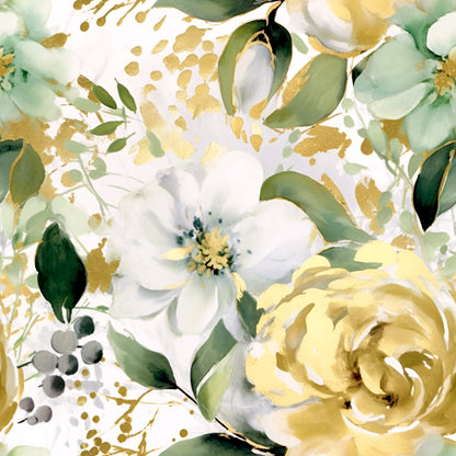 GREEN FLORAL PAINT - MULTIPLE VARIATIONS