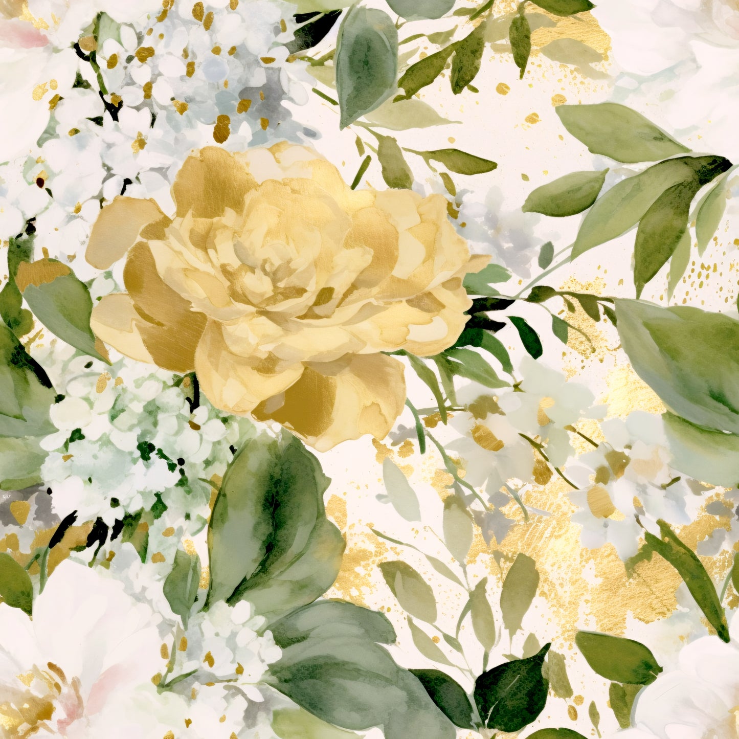 GREEN FLORAL PAINT - MULTIPLE VARIATIONS