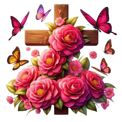 FLORAL CROSS - Decals