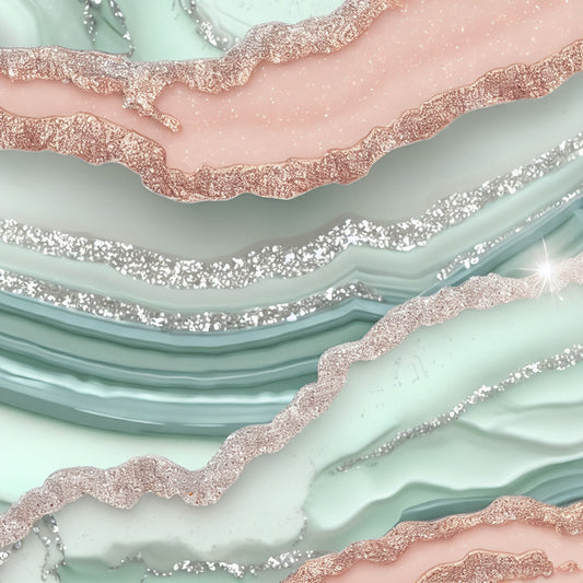 PEACH AND MINT GLAM AGATE PATTERN VINYL - MULTIPLE VARIATIONS