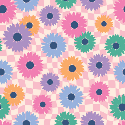 GROOVY FLOWERS PATTERN VINYL - MULTIPLE VARIATIONS