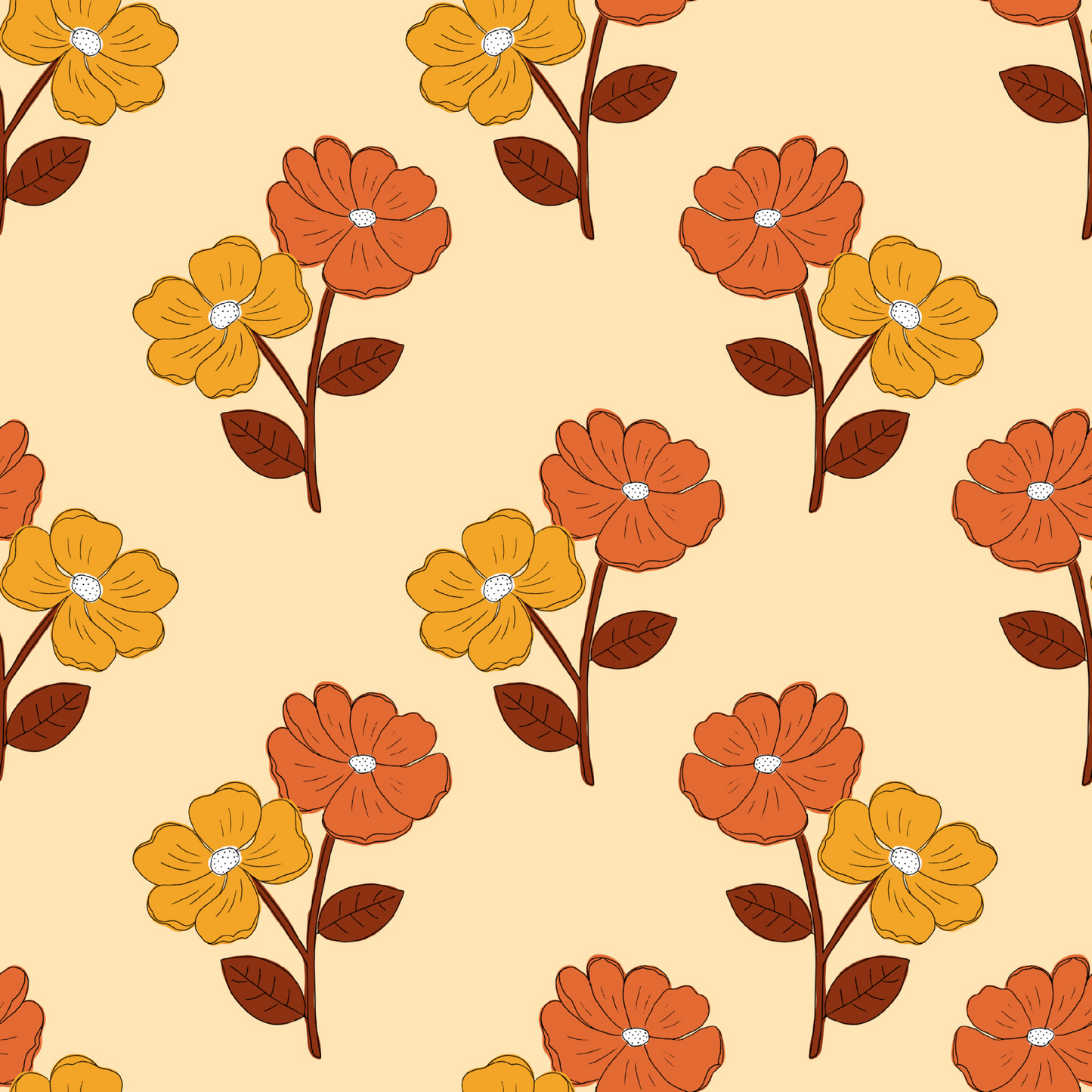 GROOVY FLOWERS PATTERN VINYL - MULTIPLE VARIATIONS