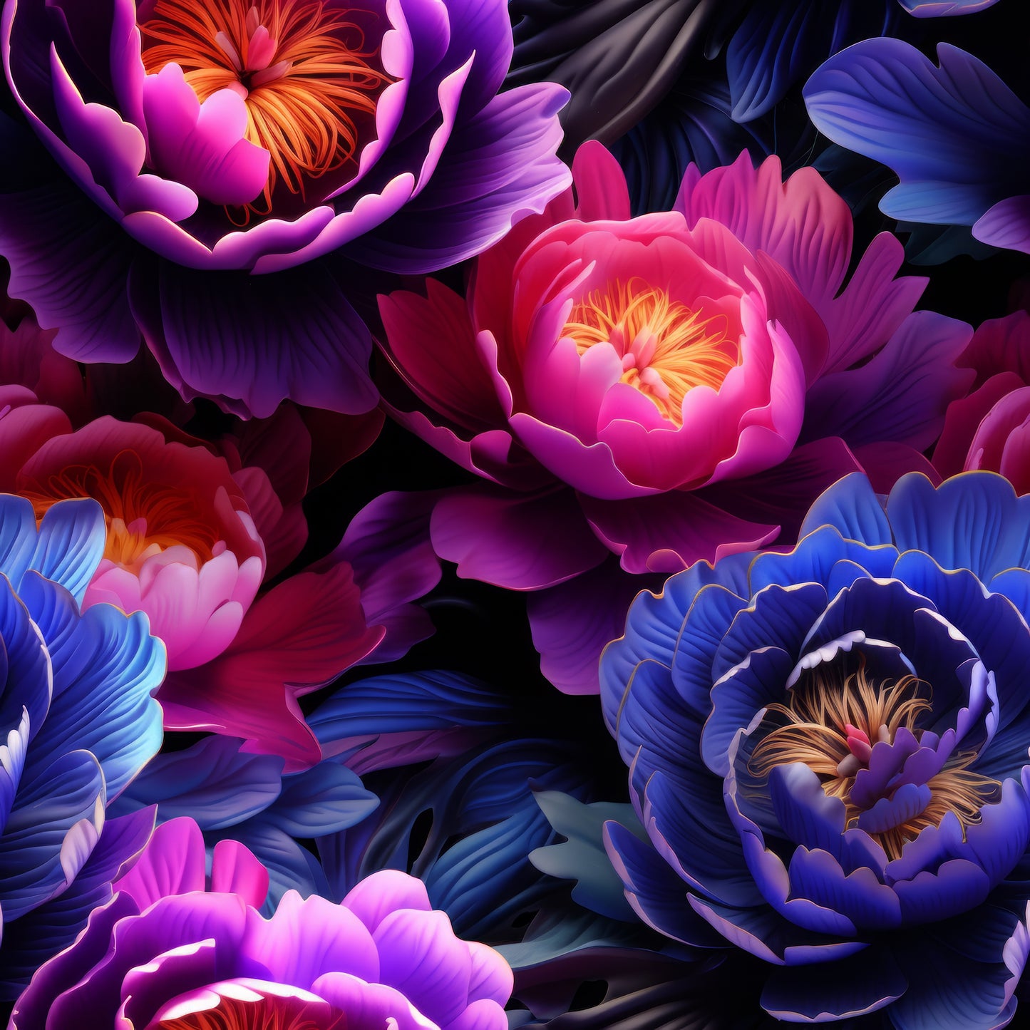 NEON PEONIES - MULTIPLE VARIATIONS