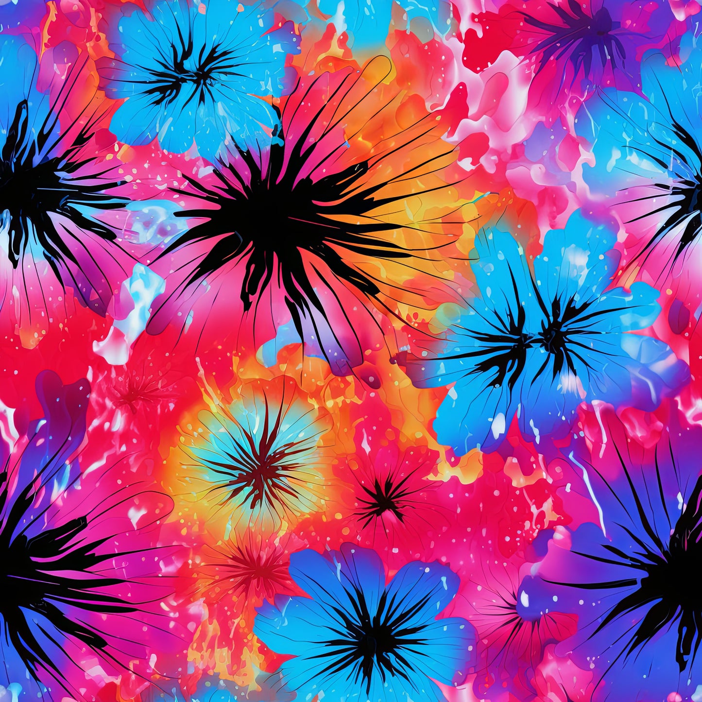 TIE DYE FLOWERS VINYL - MULTIPLE VARIATIONS