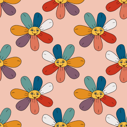 GROOVY FLOWERS PATTERN VINYL - MULTIPLE VARIATIONS