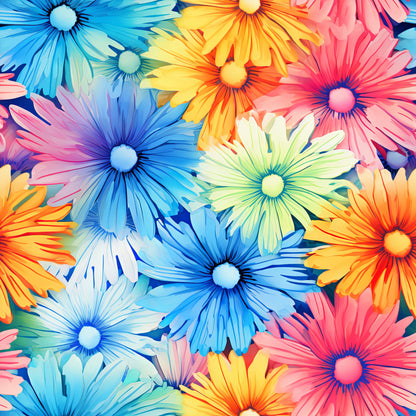 TIE DYE FLOWERS VINYL - MULTIPLE VARIATIONS